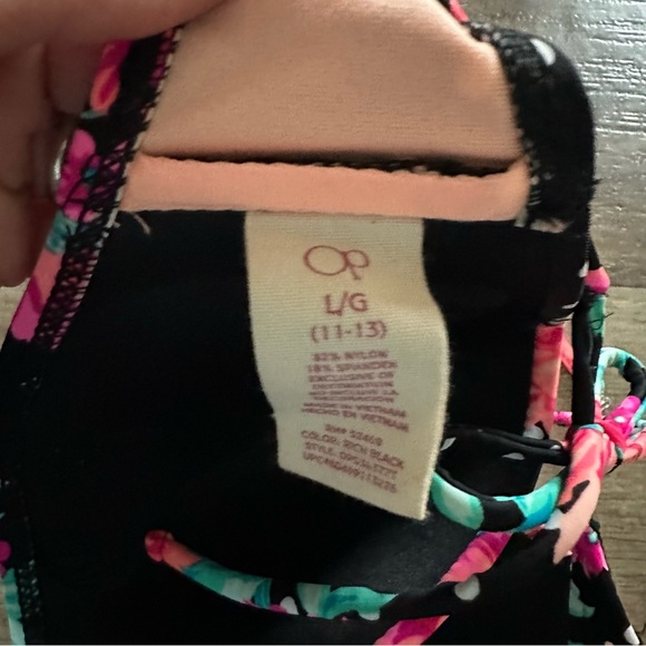 OP neon floral and polka dot bandeau or halter push up binkini top - Picture 4 of 4